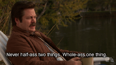 half ass ron swanson parks and rec